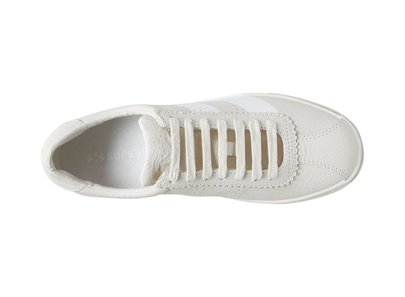 Tenis Feminino Branco - Superga 2843 Clubs Tumbled Couro U Logo - LZWMB-4186